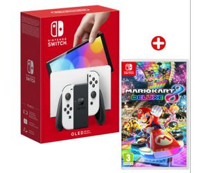 Switch OLED & Mario Kart 8 Deluxe - Console di gioco portatile 17,8 cm (7 ) 64 GB Touch screen Wifi Nero, Bianco - Nouvo