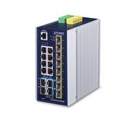 PLANET IP30 Industrial L3 8-Port Gestito Gigabit Ethernet [10/100/1000] Blu, Bia