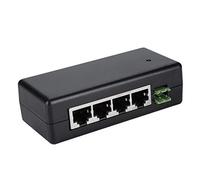 Switch PoE a 4 porte, adattatore / iniettore Poe, iniettore di alimentazione PoE CC 12V-48V Adattatore Ethernet IEEE PoE 10/100 Mbps compatibile con dispositivi di rete IEEE802.3af / at