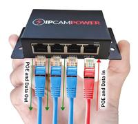 Switch POE alimentato a 3 porte e ripetitore di rete Cat5 Cat6 Midspan Range Extender Pass-Through per telecamere IP - Gigabit 10/100/1000