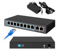Switch PoE Extralink CERES, 8x 100Mb/s PoE/PoE+, 2x RJ45 Uplink 100Mb/s, 96W