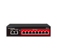 Switch POE for gestione cloud Gigabit a 8 porte 48V Desktop POE attivo 100/1000Mbps SFP Switch di controllo APP Plug and Play
