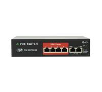 Switch POE SWPOE42 PNI, 4 porte POE da 100 Mbps e 2 porte UP Link da 100 Mbps, 65 W, AI Extend fino a 250 m, protezione contro i fulmini da 4 kV
