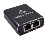 switch RJ45 2 Ports 1000Mbps, Splitter Double pour Ordinateur, Répartiteur Câble Ethernet 1 vers 2 pour Ordinateur, Hub, Commutateur, Routeur, Décodeur, Télévision Numérique