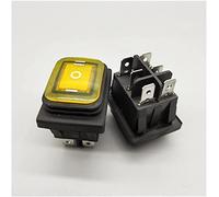 Switch rocker 1pcs KCD4-203 2 0a / 250VAC 3 0x22 Interruttore a bilanciere impermeabile a 6 pin Dpdt Off su 12V 220V rosso verde PORTATO a leggero(Yellow,12V)
