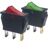 Switch rocker 20pcs 50pcs KCD3 30 * 1 3 mm SPST 3PIN 15A 250V Snap-in SU/Interruttore a bilanciere a scatto di posizione fuori con luce indicatore(Rot,20 piece)