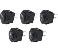 Switch Rocker 5pcs/10 pezzi un lotto 16 mm piccolo round 2pin 25 0V 3A Snap-in dell'interruttore della barca SPST ON Rame fuori posizione(5 Black)