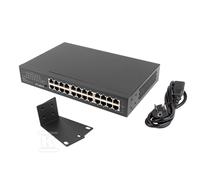 Lanberg Switch RSGE-24 – Non gestito 24 porte Gigabit (10/100/1000) Rack 1U Nero