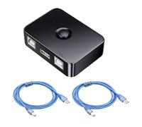 Switch Stampante USB 2.0, Condivisione Stampante 2 PC, Adattatore Manuale 2 Porte, Commutatore USB per 2 PC e 1 Stampante, Inclusi 2 Cavi USB 2.0 1,5 m, Compatibile con Windows macOS, LED Indicatori