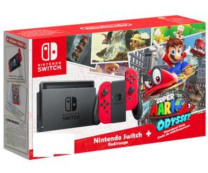 Switch & Super Mario Odyssey - Console di gioco portatile da 15,8 cm (6.2 ) 32 GB Touch screen Wifi Grigio, Rosso - Nouvo