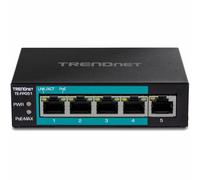 TRENDnet, TE-FP051, Switch PoE+ Fast Ethernet non gestito a lungo raggio a 6 porte, 4 porte PoE+, 2 porte Fast Ethernet, DIP Switch estende PoE+ 250 m (820 piedi) a 10 Mbps, nero