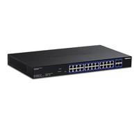 TRENDnet Switch Web Smart Multi-Gig a 28 porte, TEG-3284WS, 24 porte da 2,5 G, 4 porte SFP+ da 10G, gestione cloud remota, conformità NDAA TAA, 200 Gbs, protezione a vita