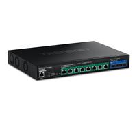 TRENDnet Switch Web Smart PoE++ a 12 porte 10G, TPE-7124SBF, budget di alimentazione PoE da 720 W, 8 porte PoE++ da 10G, 4 porte SFP+ da 10G, conforme NDAA TAA, montaggio su rack 1U da 19", protezione