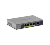 Switch unmanaged 5 porte Gigabit con Power over Ethernet (PoE+) e montaggio a parete/scrivania