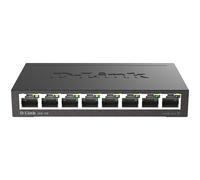 D-Link DGS-108 Switch 8 Porte Gigabit, Struttura in Metallo, Nero/Antracite | (DGS-108) in metallo stabile senza ventola, desktop/parete, ottimizzazione del traffico, connettori schermati, plug & play