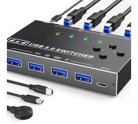 Switch USB 3.0 a 4 porte Interruttore di condivisione USB per 4 computer e periferiche USB, selettore interruttore USB, interruttore mouse tastiera, con controller desktop