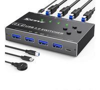 Switch USB 3.0 per 4 computer, selettore USB a 4 porte per tastiera, mouse, switch e stampante.