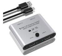 Switch USB C 8K, commutatore USB C bidirezionale per 2 computer, video 8K a 60 Hz/4K a 120 Hz + ricarica PD da 100 W + trasferimento dati 10 Gbps, 1 in 2 out/2 in 1 out USB C Splitter Switch con cavo