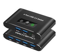 Switch USB, commutatore USB 2 computer, interruttore USB 3.0 condivisione 4 dispositivi USB KVM Switcher Box per PC, stampante, scanner, mouse, tastiera con 2 cavi USB, compatibile con Mac/Windows