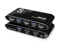 Switch video, Switch KVM, 2 porte, risoluzione 4K a 60 Hz, consente a due computer di condividere uno o monitor, cavi HDCP e USB in dotazione per uffici domestici e data center