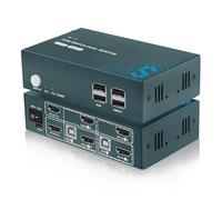 Switch video, Switch KVM con supporto 4K, e for la commutazione del doppio display di due computer. Aumenta tua efficienza multitasking per uffici domestici e data center