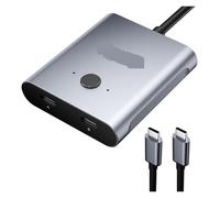 Switch video, Switch KVM USB C bidirezionale 1x2 2x1 Splitter tipo Switcher video 8K a 60Hz 4K a 120Hz Trasmissione dati PD 100W 10Gbps per uffici domestici e data center(Grey)