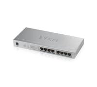Zyxel Switch Gigabit 8 Porte | Unmanaged | 8x PoE+ con Budget di 60 W | Plug and Play Network Ethernet Splitter [GS1008HP]