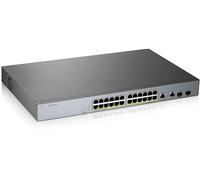 Zyxel Switch PoE+ gestito intelligente Gigabit a 24 porte | Budget da 375 Watt | 2 porte combo Gigabit | Gestione cloud Nebula | Lungo raggio [GS1350-26HP]