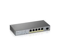 Switch Zyxel Gs1350-6hp - Switch Managed Per Cctv- 5 Porte Gigabit Poe (budget 60w) + 1 Porta Sfp