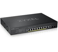 Zyxel Switch ad 8 porte Multi-Gig + 2 connessioni in rame da 10 G e 2 in fibra da 10 G. Funzione PoE++ con gestione intelligente NebulaFlex da 375 W. [XS1930-12HP]