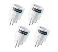 SwitchBot 4 prese WiFi, compatibile con Mini Matter, con monitoraggio della potenza, compatibile con Alexa, Google Home, Apple Home e Home Assistant (tramite matter), controllo vocale e app, 16 A
