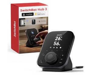 SwitchBot Hub 3, Centro Domotica Intelligente con Termometro WiFi e Igrometro, Supporta Matter, Telecomando Universale IR/Bluetooth, Controllo a Distanza, Supporta con Alexa/HomeKit/Google Home/IFTTT