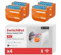 SwitchBot Interruttore relè opaco 1PM, interruttore WiFi compatibile con Alexa/Apple Home/Google Home, modulo di commutazione relè con ripetitore Bluetooth integrato, Bluetooth e Wi-Fi 2,4 GHz, 16 A