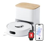 SwitchBot K11+ Robot aspirapolvere e lavapavimenti con Matter, 6.000 Pa, svuotamento automatico per 90 giorni, sistema LDS, ultra-sottile con 9 cm, compatibile con Apple Casa, Alexa e Google Home