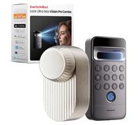 SwitchBot Lock Ultra Max con SwitchBot Tastierino Vision Pro, riconoscimento 3D di volto e vene del palmo, sblocco in 1,1 s, facile installazione, autonomia 9 mesi, accesso remoto e Matter