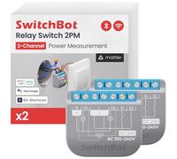 SwitchBot Matter Relè Interruttore 2PM, Modulo Relè Interruttore con Misuratore di Potenza, Interruttore Wi-Fi&Bluetooth Funziona con Alexa/Apple Homekit/Google Home, 2.4GHz, 2 Pezzi