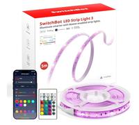 SwitchBot Matter Striscia LED 5M, 72LEDs/m RGBCCT Luci LED, Telecomando e App, Compatibili con Alexa, Apple HomeKit, Google Home e SmartThings, Sync Musicale, Smart Luci LED Camera da Letto, Cucina