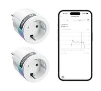 SwitchBot Mini Plug 2 pezzi, compatibile con controllo della potenza, presa WiFi compatibile con Alexa, Google Home, Apple Home e Home Assistant (tramite Matter), controllo vocale e app, 16 A