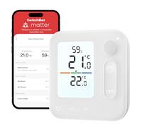 SwitchBot Pannello climatico interno, termoigrometro integrato, ottimizza il controllo della valvola del radiatore, risparmio energetico e costi. Supporta Apple Home&Home Assistant tramite Matter