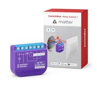 SwitchBot Relay 1 Purple, Smart Bluetooth Repeater, Matter Compatible, Wi-Fi Module, Neutral Wire Required