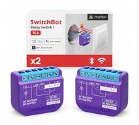 SwitchBot Relay 1 viola, 2 pezzi, relè Matter, Wi-Fi e Bluetooth