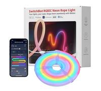 SwitchBot RGBIC Neon Striscia LED, 5M Matter Neon LED Luci Compatibile con Apple Home, Alexa e Google Home, 16 min di colori, Sincronizza Musica e Scene, Luci LED Camera da Letto, Soggiorno