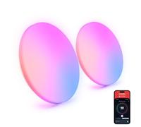 SwitchBot RGBICWW Plafoniera 30cm, Plafoniera LED a filo certificata Matter 2000LM, 2700-6500K, 20W, Compatibile con Alexa e Apple Home, CRI 90+, lampadario camera da letto, Soggiorno, Cucina, 2 Pezzi