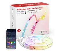 SwitchBot RGBICWW Striscia LED 5M, 72 LEDs/m Matter Luci LED Compatibili con Apple Home, Alexa, Google Home, 16 Milioni di Colori, Sincronizzazione Musicale, Smart Luci LED Camera da Letto, Cucina