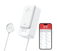 SwitchBot Sensore d'Acqua WiFi nessun Hub richiesto (Supporto 2.4G), Rilevatore di Perdite d'Acqua, Avvisi regolabili 100dB e di app, IP67 Impermeabile, Wireless con Cavo di Rilevamento 1m (3.28ft)