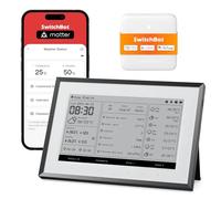 SwitchBot Smart Dashboard domestica E-Ink, Monitor wireless 7,5” per temperatura e umidità interne/esterne con calendario, Wi-Fi 2,4GHz e BLE, compatibile con Google, iCloud, Outlook