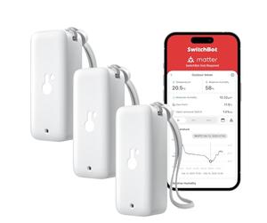SwitchBot Termometro igrometro per interni ed esterni, termometro Bluetooth per esterni, misuratore di umidità dell'aria, termoigrometro preciso con app, memorizzazione dati per serra cantina