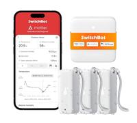 SwitchBot Termometro Igrometro WLAN per interni esterni, confezione da 3 con hub Mini Matter, IP65, impermeabile, sensore di temperatura e umidità con notifica app e archiviazione dati gratuita