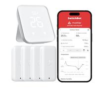 SwitchBot Termometro opaco igrometro per interni ed esterni, confezione da 4 con Hub2, IP65, impermeabile e sensore di umidità, compatibile con Apple Home, Alexa, GoogleHome, IFTTT