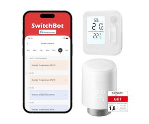 SwitchBot Termostato smart per termosifone con pannello Combo: controllo da app e timer, risparmio energetico, installazione facile, compatibile con Alexa, Apple Home e Home Assistant (richiede Hub)